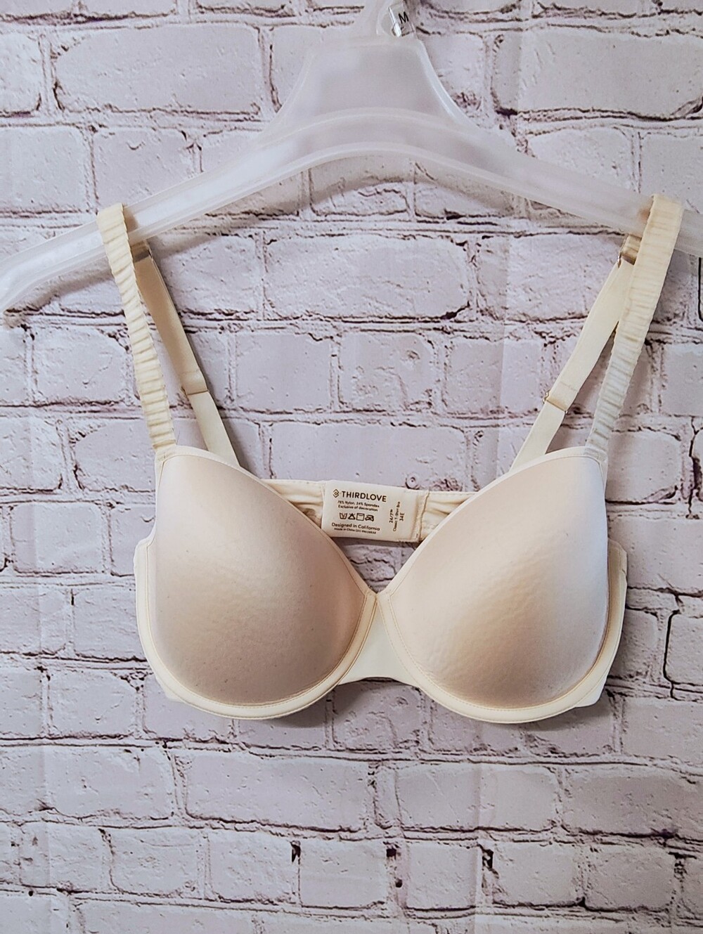 ThirdLove Classic T Shirt Underwire Bra Cream 34E